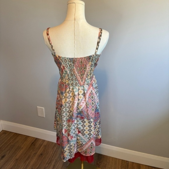 As U Wish, Women's Pink and Red Tribal Print, Fit & Flare Dress, SZ L - Picture 5 of 8